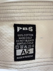 PBS White Jiu Jitsu Gi 100% Cotton Heavyweight Weave Size A NWT