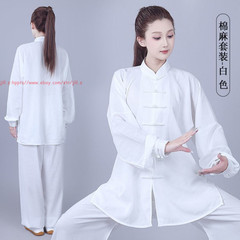 Unisex Kung Fu Tai Chi Suit Cotton Linen Shirt+Pants Wushu Martial art Uniforms