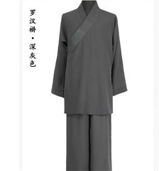 China Buddhist Shaolin Monk Robe Full Set Linen Kung Fu Suit Meditation Uniforms
