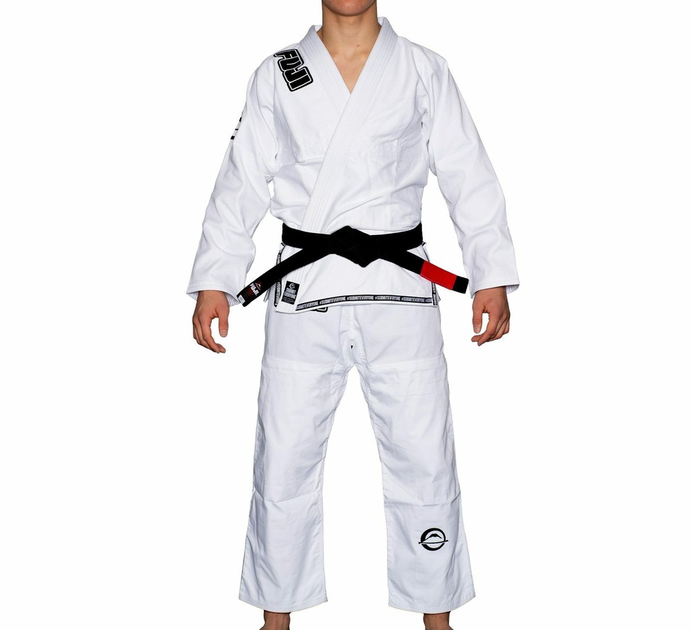 Fuji Submit Everyone Suparaito Mens Brazilian Jiu-Jitsu BJJ Gi – White w/ Black