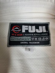 Fuji Sports Mens Brazilian Jiu Jitsu Judo Gi Top and Bottom Set White 5 Stretch
