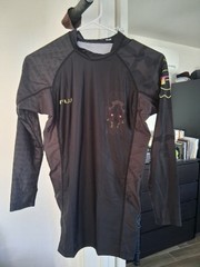 FUJI Oni Legend Flex Lite Longsleeve Rashguard Sz Small Black MMA BJJ Jiu-Jitsu