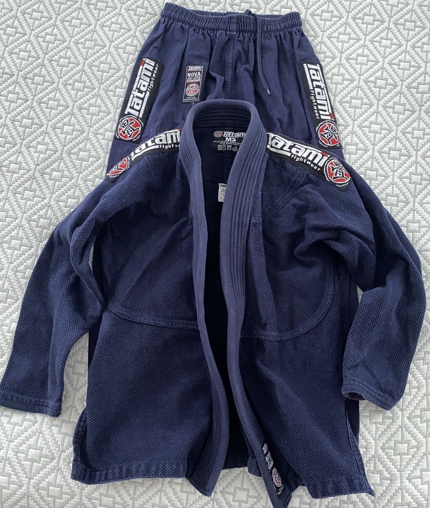Tatami Fightwear Nova BJJ Boys Blue Gi Brazilian Jiu Jitsu Kimono Pants Set M3