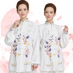 Women Tai Chi Clothes Embroidery Paste Drill Wushu Clothing Martial Art Uniform