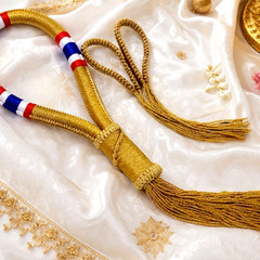 Mongkol Muay Thai Headband Gold Color Premium Handmand Boxing Set Prajiat Tradit