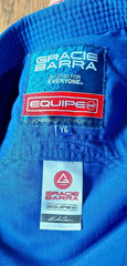 Kimono Gracie Barra Equipe GB BJJ Gi Youth Size Y6 Blue Jiu Jitsu (ONLY TOP)