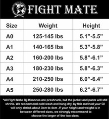 Brazilian Jiu Jitsu BJJ Gi Uniform For Men & Women FIGHT MATE -Size A1 -NEW
