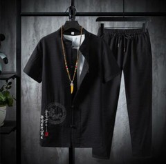 Men’s Tang suit Traditional Chinese Shirt +Pants Tang Suit Coat Kung Fu Tai Chi