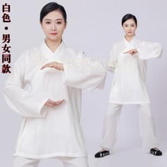 Unisex Wudang Taoist Cotton Linen Robe Kung Fu Tai Chi Uniform Martial Arts Suit