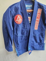GRACIE BARRA Jiu Jitsu Equipe GB Ripstop Kimono Jacket BLUE Kids Unisex Size Y4
