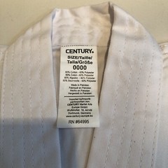Century Youth Punok Training Uniform With Belt White Size 0