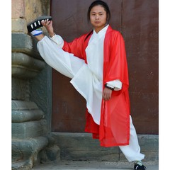 China Wudang Taoist Robe Martial arts kung Fu Performance Uniforms Tai Chi Veil