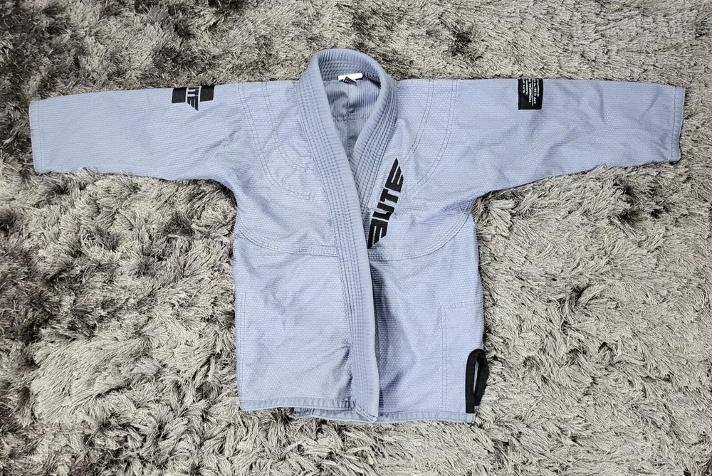 Elite Sports Gi Top Youth C00 Gray BJJ Brazilian Jiu Jitsu Martial Arts Uniform