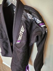 Elite Sports Jiu Jitsu Gi Top Size A1 Adults Black Long Sleeve Cotton No Belt