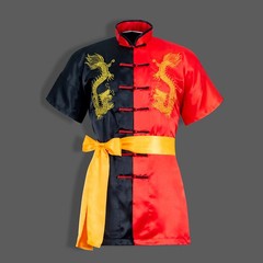 Silk Chinese Kung Fu Taichi Uniform Martial Arts Suit Clothes Dragon Embroidery