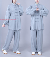 Unisex Tai Chi Kung Fu Suit Linen Cotton Morning Exercise martial arts Uniforms