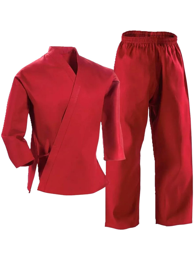 Thapur Sports Elite Lightweight Karate/Taekwondo Uniform Gi – Red – Free Belt