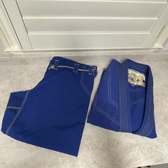 BJJ Brazilian Jiu Jitsu Kimono Set Gi Mens Medium A4 Blue Uniform GR1PS Cali 99