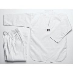WHITE „V” NECK TAEKWONDO UNIFORM WITH WHITE COLLAR- ADULT AND CHILDREN