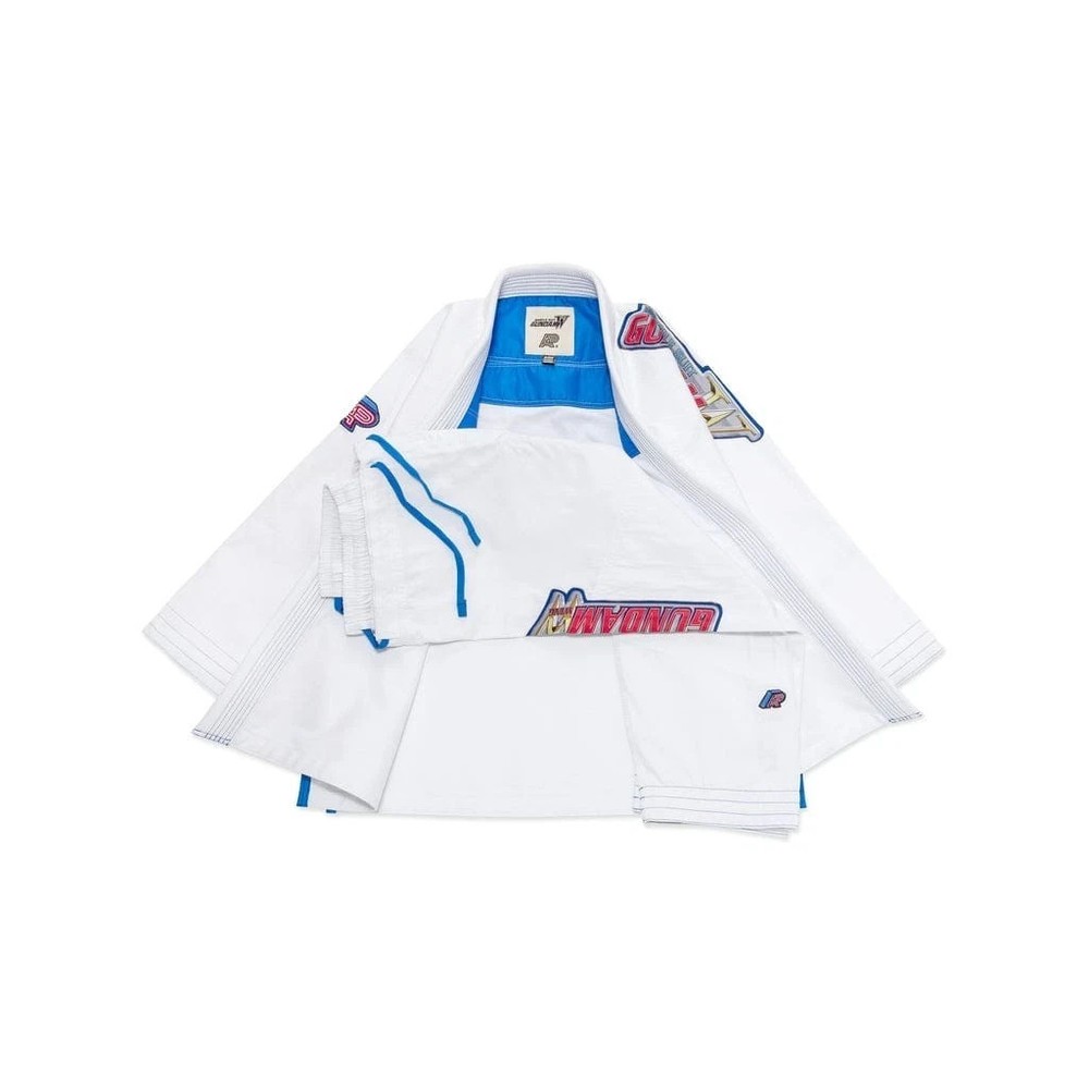 Albino & Preto x Wing Gundam BJJ Gi Kimono White 450 GSM Premium Jiu Jitsu Suit