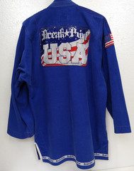 Breakpoint Gi Coat Jacket Adult A3 Blue BJJ Cotton Brazilian Jiu-Jitsu Team USA