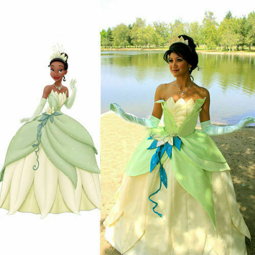 Tiana Princess Dress Costume Party Dress From The Princess And The Frog Cosplay；