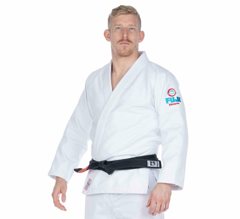 Fuji Sports All Around Mens Brazilian Jiu Jitsu Gi Jiu-Jitsu BJJ White w Teal