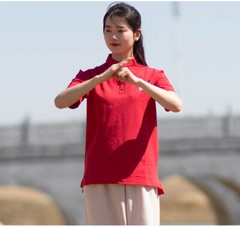 Summer Breathable Short Sleeve Kung Fu Shirts Wing Chun Training Vintage Sport