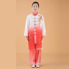 Women Silk Satin Chinese Tai Chi Suit Female Kung Fu Wushu Martial Arts Uniform