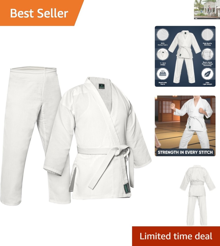 Comfortable and Durable Karate Gi for Unisex — Lightweight Poly-Cotton Fabric