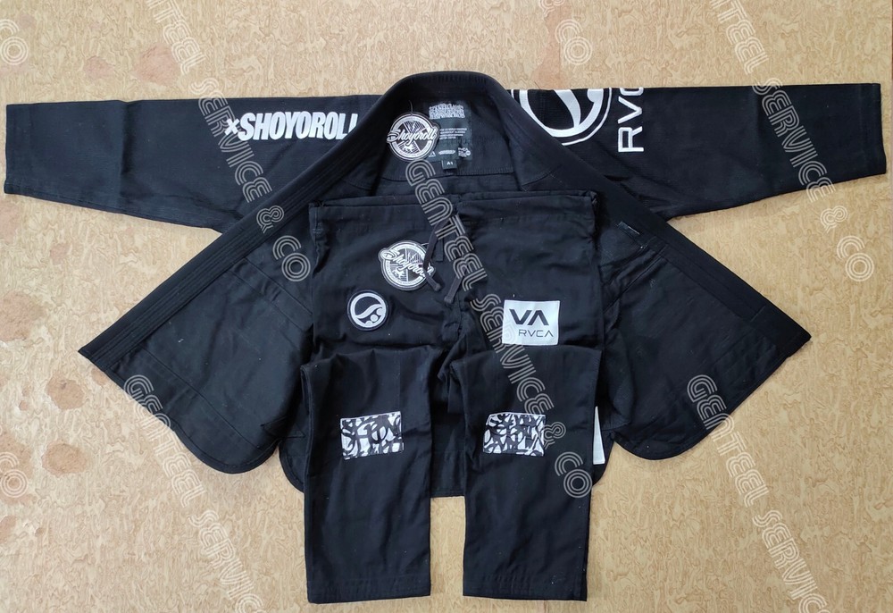 Black Brazilian jiu jitsu Uniform custom made pearl weave 100% cotton A4 size.