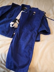 Fuji Blue Jiu Jitsu Gi Set A2H Pants Top Belt Clean Set