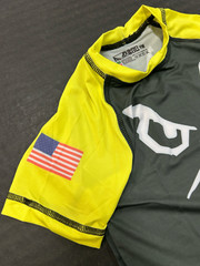 BAD BOY RANKED RASHGUARD YELLOW Jiu Jitsu BJJ MMA Kids Youth Teen Brazil READ