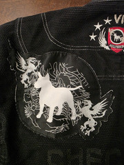 Bull Terrier Jiu jitsu BJJ Kimono, Size A1S. Fits like A0. Vintage RARE! w/ rash