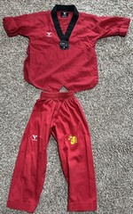 Vision DXV Taekwondo Size 00/130cm Youth Red Martial Arts Uniform Set