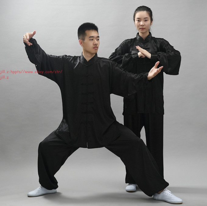 Unisex Korean Silk Tai Chi Suit Kung Fu Uniform Martial Arts Performance Clothes