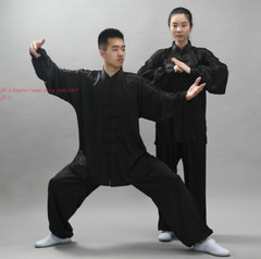 Unisex Korean Silk Tai Chi Suit Kung Fu Uniform Martial Arts Performance Clothes