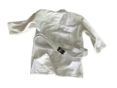 Fuji Kimono Kids Unisex Size 00 White Martial Arts Jiu Jitsu Shirt Top