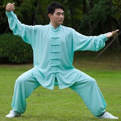 Men Women Tai Chi Suit Kung Fu Shirt Pants Chinese Wushu Uniform Martial Arts AU