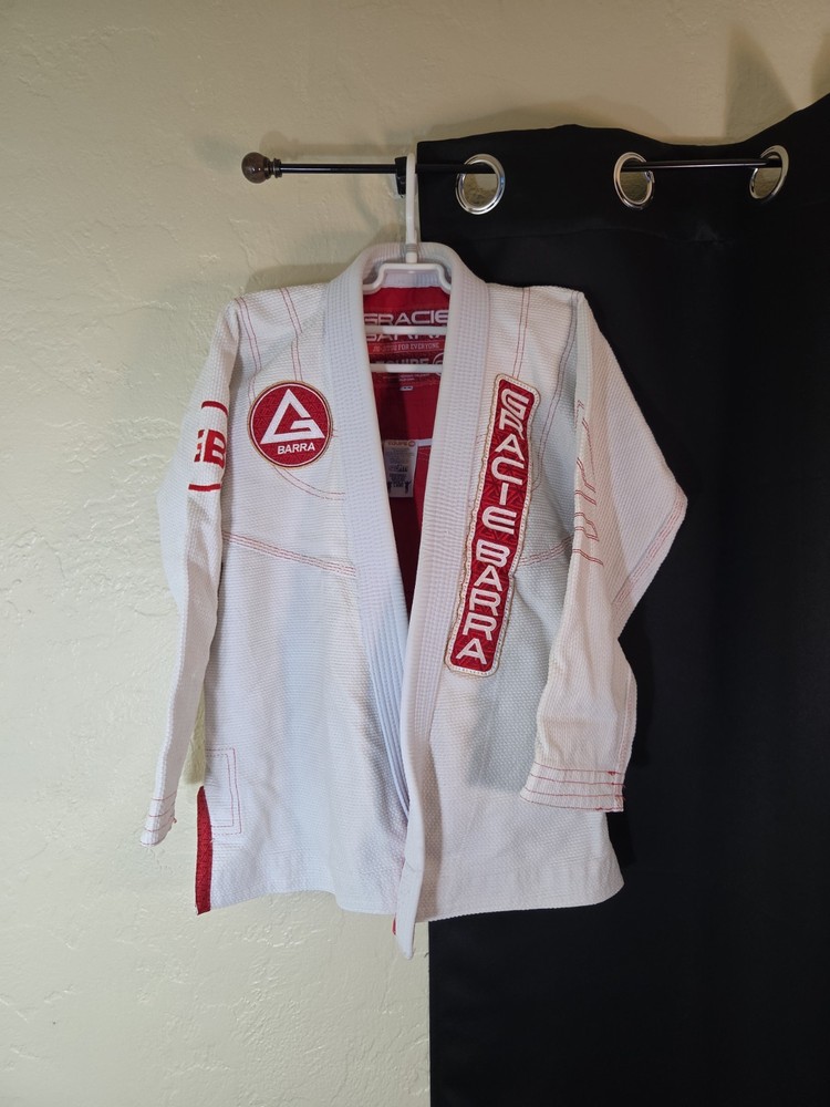 Gracie Barra Storm Kimono Jacket Only Adult Size A0 White MMA Jiu Jitsu BJJ GUC