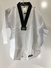 Fila Unisex Youth 2 PC Taekwondo Uniform Top & Pants Set White/Black US:14 NWT @