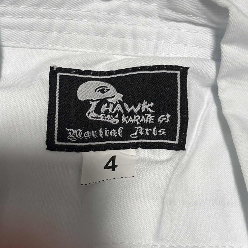 Hawk Sports Karate Gi Uniform Kids Adults White Size 4