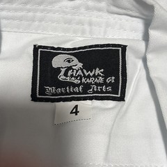 Hawk Sports Karate Gi Uniform Kids Adults White Size 4
