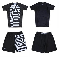 Albino and Preto Batch 19 Distract and AttaRash Guard SS & Shorts No Gi Bjj
