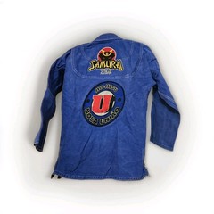 Samurai Style Nova Uniao BJJ Gi A0 Blue Vintage Ripstop Grid Jiu Jitsu Kimono