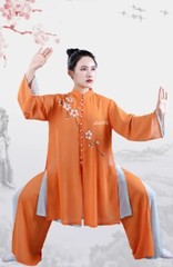 Women Soft Silk Satin Tai Chi Suit Kung Fu Wushu Martial Uniform Jacket Pants