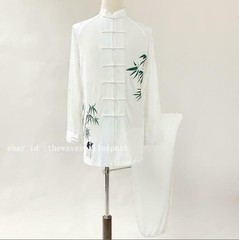 Women Men Tang Kung Fu Suit Outfits Silk Martial Arts Uniform Yoga Tai Chi Sets