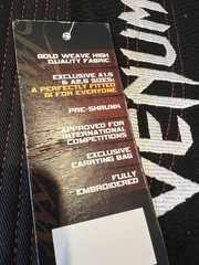 NEW Venum Brazilian Jiu-Jitsu BJJ Gi Absolute Black Size A1.5 Adult Kimono