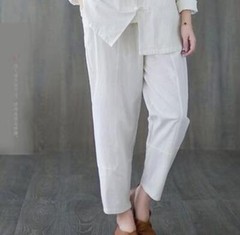 Women’s Retro Linen Shirts Pants Tai Chi Sets Blouse Martial Arts Kung Fu Suits