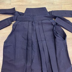 Japanese Kendo Hakama Pants Kimono Navy Blue Embroidered Size 2.3 Kids